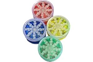 AIZOF® 1x Red 4 Part Glow in Dark Colorful Plastic Disposable Herb Grinder with Magnetic Lid - 4 Piece Grinder Featuring Shark Tooth Shredding