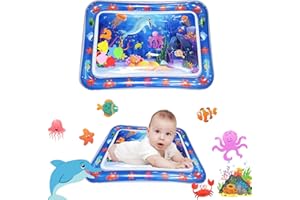 Emafymb Tappeto Acqua per Neonati, Tappeto Acqua Neonato, Tappetino Gonfiabile per Neonati, Tappetino per Giochi d'Acqua per Bambini, Baby Water Mat, Promuove Sviluppo Sensoriale per 3 6 9 Mesi (B)