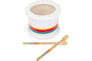 small foot company 11508 Tambor Infantil Sonido, de Madera, Instrumento Musical para los pequeños músicos, Multicolor