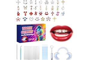 Tpyag Zahnschmuck Set,Tooth Gem Kit,Zahnstein Schmuck Set,DIY Kristall-Dekoration für Zähne,glänzende abnehmbare Zahnschmuck-Ornamente，für Cosplay-Party-Dekoration
