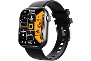 SOLONSUO Smart Watch, 2023 NEW F57 Blood Glucose Monitoring Blood Sugar Monitor Fitness Tracker with Bluetooth Call Blood Pressure Blood Oxygen Heart Rate Mornitor Calorie Step Counter for Men Women (BLACK)