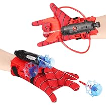 Set 2 Gants Lance-Toile Spiderman - Cosplay Et Jouet Enfant Avec Fléchettes Et Masque