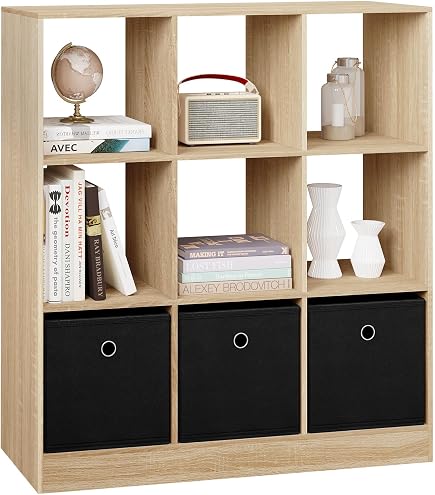 Libreria Basso A 6/9 Cubi Con Ante, Scaffale Multiuso In Legno, 60/90x29x90 Cm, Bianco - Per Camera, Soggiorno, Ufficio