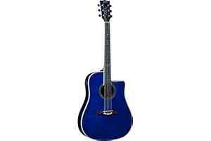 EKO GUITARS - NXT D100CE SEE THROUGH BLUE, Akustikgitarre Top aus Fichten, Boden und Griff aus Mahagoni, Griffbrett aus South American Roupana, Maßstab 648 mm, Dreadnought Cutaway, Blau