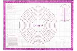 LAZYMI Extra Grande Tapete de silicona antiadherente para hornear con Medidas 71×51 cm, Tapetes para amasar, Estera para pastelería Fondant Pasta Pizza Pan Pastel Galletas, Reutilizable, Púrpura