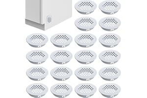 TYFYH 20 Stück Lüftungsgitter Rund 35mm Belüftungsgitter Weiß, Edelstahl Entlüftungsloch, Belüftungsgitter Rund, Lüftungsabdeckung, Lüftungsgitter Weiß für Schränke Schuhschränke Kleiderschränke