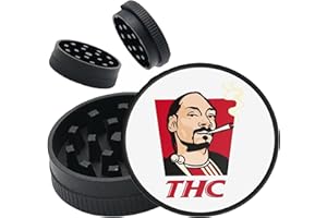 UKGLASS Grinder - Two Piece Plastic Grinde, Shark Teeth & Non-Stick Design - Crusher Mill for Dry Herbs & Spices (50mm) (Red)