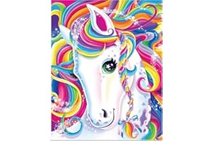 O&BTRC01 Diamond Painting Enfants，Licorne Broderie Diamant Kit Complet，Canevas Kit Complet Adulte Round Resine，Diamant Painting Enfant,Canevas a Diamanter