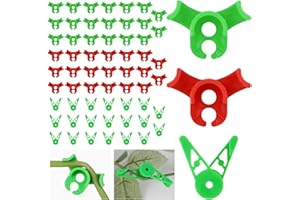 Newofview 60 Stück Pflanzenbieger 90/360 Grad Lst Clips Low Stress Training Pflanzenclips Pflanzen Bieger Grow Zubehör für Kletterpflanzen, Blumen (Rot+Grün)