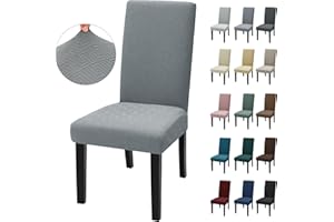 Ystyle Rozciągliwy Pokrowce Na Krzesła 2 Sztuk, Uniwersalna Wymienne Elastyczne Osłona Na Krzesła, Zmywalne Odporne Na Zarysowania Pokrowiec Na Siedzisko, Do Salonu Kuchni, Jasnoszary