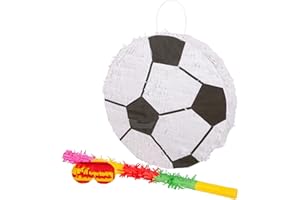 Fax Potato Football Pinata, Rainbow Buster Stick and Blindfold Set (W43.5 x D10 x H43.5cm) Fill Your Own Kids Large Party Supplies Themed Birthday Fun Decoration Pinata for Kids Parties & Games