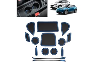BSTW Tapis Anti-dérapant pour Toyota Yaris Cross 2021 2022 2023 2024 2025 – Tapis en Caoutchouc Original pour Console Centrale, Porte-gobelets, Fente de Porte, Yaris Cross 2025 Accessoires (Bleu)