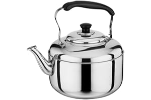 GENERIC Bollitore da tè a fischio, 3L/4L/5L/6L/7L/8L/9L/10L, in acciaio inox, grande capacità, per fornello a gas domestico, piano cottura a induzione, teiera universale per preparare caffè (3 L)