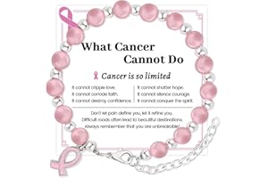 QianSiLi Breast Cancer Merchandise UK Pink Ribbon Anxiety Bracelet For Womens String Bracelets For Women Inspirational Gifts For Women