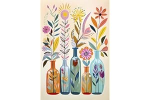 KiKiHong Diamond Painting Vase,DIY Peinture Diamant,Tableau Diamant Créatif Adulte,Kit Art Fleur 5D avec Strass,Décoration Murale Élégante,Aîné,Enfant,Débutants,30x40 cm