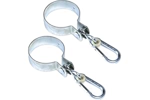 GARTENPIRAT Lot 2 Crochets Ronds Ø 10 cm avec Mousqueton Fixation balancoire portique