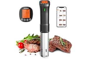 INKBIRD WiFi Sous Vide Roner - 1000W Roner Professionale | 0°C~90°C Cottura Bassa Temperatura con Ricette APP | Allarme Temperatura Raggiunti e Timer | 3D Riscaldamento Uniforme, Silenzioso (ISV-200W)