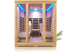 Artsauna Infrarotkabine Billund Dual-Technologie mit 2 Relaxliegen & Tisch - 180x180x190 cm - 2 Personen - Infrarotsauna Infrarot Liegekabine Kabine