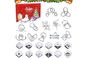 GIUGIO Kalendarz adwentowy 2024, 24 sztuki, Boże Narodzenie, zabawki, gry w puzzle, kalendarz adwentowy, metalowe gry w puzzle, gra zręcznościowa dla dzieci, zabawka edukacyjna, prezent dla dzieci, Boże