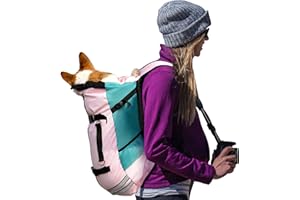 Galatée Dog Backpack, Dog Carrier Dog Backpack For Most Dog Sizes, Adjustable Pet Backpack Carrier, Ideal For Traveling, Hiking, Camping(M, Pink)