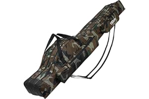 Lomffy Bolsa para Caña de Pescar Portátil, 150cm Plegable Alta Capacidad Bolsa de Almacenamiento para Caña de Pescar con 3 Capas Impermeable Duradero Bolsa de Transporte para Caña de Pescar (Marrón)