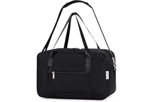 Narwey für Ryanair Handgepäck 40x20x25 Handgepäck Tasche für Flugzeug Faltbare Reisetasche Damen Weekender Damen Handgepäck Koffer 20L (Schwarz)
