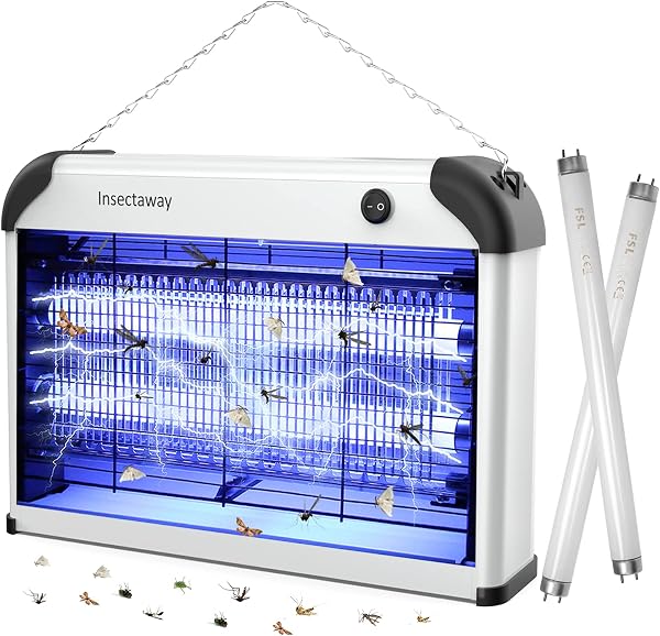 Double Grid Anti-Mosquito Lamp, 20W UV Anti-Flying Insects Electric Indoor Effective Range 50-80 m² Fly Traps Killer Lam