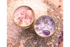 INSPIREYES Zestaw świec zapachowych dla kobiet, przenośna świeca do aromaterapii z uzdrawiającymi kryształami, dekoracyjna świeca prezent dla domu, zestaw 2