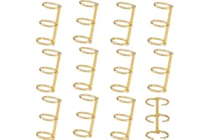 PH PandaHall 12pcs 3 Anneaux Classeurs à Anneaux, Anneaux de Livre d'or Anneaux de Reliure à Feuilles Mobiles en Métal, Anneau Snap Split Articulé pour Reliure d'album Photo de Carnet de Notes