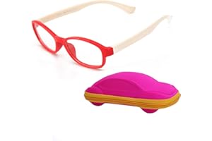 JoXiGo Montures de Lunettes de vue Transparent Mixte Enfants Garçons et Filles (5-12 ans) + Étui à Lunettes, Flexible Cadre en TR Ultra Léger Lentille Claire