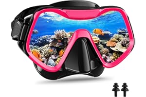 Arlierss Masque de Plongée Adulte, Panoramique Lunettes de Plongée, Masque Snorkeling Adulte en Verre Trempé, Snorkeling Masque Anti-buée pour Hommes Femmes