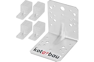 KOTARBAU® 50 unidades de conectores angulares 105 x 105 x 90 mm con acanalado rebordear ángulo de construcción ángulo de madera conector ángulo de viga calidad superior ángulo plateado