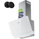 Ciarra CBCS6765C Clase A+ Campana de Pared Inclinada 60 cm 580 m&sup3;/h - 3 Velocidades - Modo Reciclaje o Evacuaci&oacute;n - Filtro de