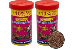 FishAsPets Hallofeed Freeze Dried Blood Worms Fish Food - 44 Grams (22 GMS x 2 Pieces) | Natural High-Protein Aquarium Feed | Enhances Color & Growth for Bettas, Cichlids, Goldfish & Tropical Fish