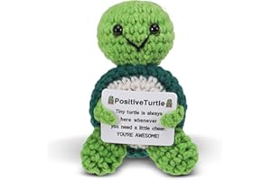 iewrtcin Positive Crochet Turtle Thank You Gift, Cute Stuffed Knitted Doll, Motivational Plush with Affirmation Card, Thank You Teacher Gifts, Emotional Support Animal Gifts for Women