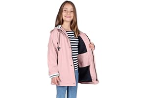 Breizh Ocean - Ciré imperméable Artic Enfant - Intérieur Polaire - Capuche rayée - Mixte, garçon ou Fille - 1 an au 14 Ans