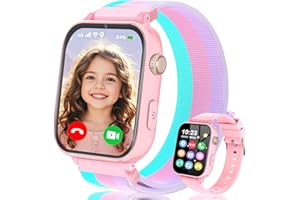 Ucani 4G Orologio Smartwatch Bambini, Orologio Intelligente con GPS, SOS, Telefono/Chat/Videochiamata, Modalità Scuola, Contapassi, Sveglia, Gioco Smart Watch Ragazza Ragazzo 4-12 Anni Regalo, Rosa