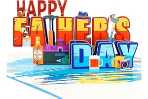 OMGPEIKE Pop Up Fathers Day Card, 3D Birthday Card For Dad, Son, Husband, Son, Grandpa, 3D Popup Greeting Cards