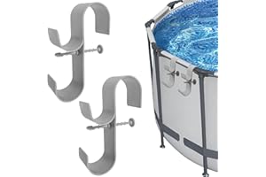GUAHKUN Kescher Pool Zubehör Halter, 2Pcs Halterung Käscher, Aufbewahrung Poolkescher, Laubrechen, Poolside Pool Leaf Skimmer Net Holder (Grau)