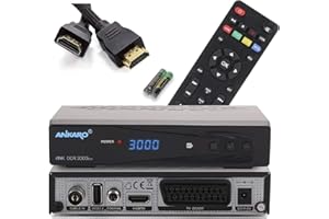 ANKARO DCR 3000 Plus Kabelreceiver mit AAC-LC, PVR Aufnahmefunktion & Timeshift - digitaler TV Receiver für Kabelfernsehen, DVBC digital, 1080p Full HD – HDTV, HDMI, SCART Koaxial USB + HDMI Kabel