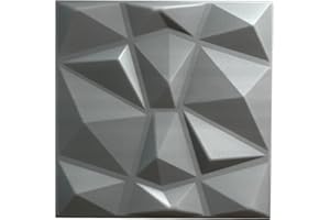 Nord Plus - Paneles de pared de poliestireno 3D, paneles para techo, decoración de pared, paneles de diamante, gris claro, grosor 3 mm - (48 unidades/12 m²)
