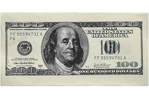 Folat - Servetter USA Party-100 dollar $ -10 stycken, gröna, 22563