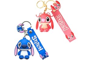 Gugatad Stitc Q Llavero de Versión,Llavero Bolsos,Lindo Llavero de Dibujos Animados,Colgante de Figura Regalo para Niños Llavero de dibujos animados