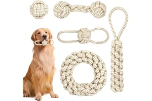 Volhuluk Hundespielzeuge Set, 5 Stück Hunde Kauspielzeug Seil, Hundeseile Spielzeug aus Baumwolle & Hanf, Interaktives Kauspielzeug für Welpen, Kleine, Mittelgroße Hunde