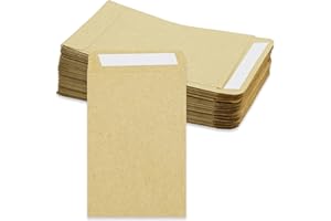 SZXMDKH 130 Pcs Small Brown Envelopes for Seeds, Self-Adhesive Seed Envelopes for Storing Small Items (9 x 6 cm / 3.54 x 2.36 inch)