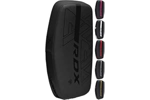 RDX Thai Pads Paos Muay Thai Kick Boxing Entrenamiento, Maya Hide Cuero Boxeo Almohadilla, Kara Curvo Escudo Manoplas para MMA Kicking Sparring Artes Marciales Taekwondo Combate Deportes Training Pad