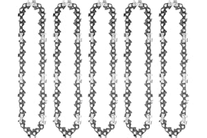 Joycabin 5 Stück Sägeketten 8 Zoll Kompatibel Mit Allen 3/8" Mini Elektro Akku-Kettensägen, Elektro Kettensägen Zubehör Ketten Ersatz für Gartenbaum Landwirtschaft,Bäume Schneiden