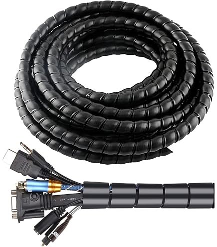 Tubo A Spirale Organizzatore Cavi PUSOKEI 1,5m X 16mm - Avvolgicavo Flessibile Protezione Fili Bianco