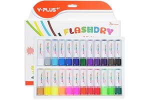 YPLUS Peinture Enfant - Kit de Gouache Solide, Conçu spécifiquement pour les Enfants de 2 à 4 Ans - Peinture pour Bébé, Sans Dégâts, Lavable et Multifonctionnelle, 24 couleurs