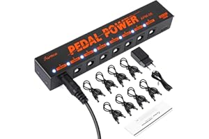 Asmuse Mini 8 Sorties 9V Alimentation Pédale Guitare Noiseless Alimentation pour Pedale Effet Guitare Électrique avec adaptateur d'alimentation